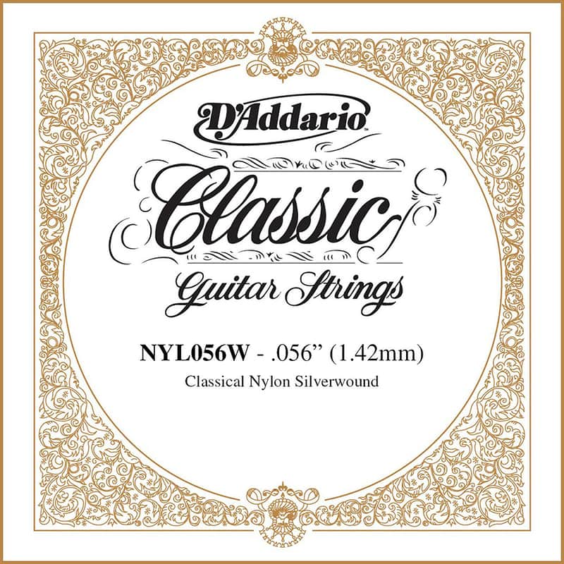 D'Addario NYL056W Silver-plated Copper Classical Single String .056 image 1