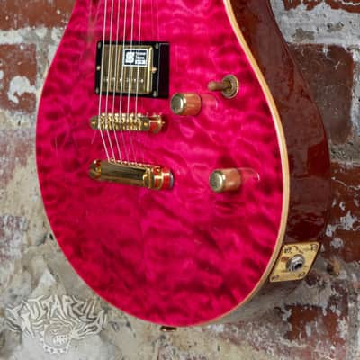 Edwards Potbelly PO-105D Quilted Maple 2013 See Thru Pink MIJ Japan ESP image 5