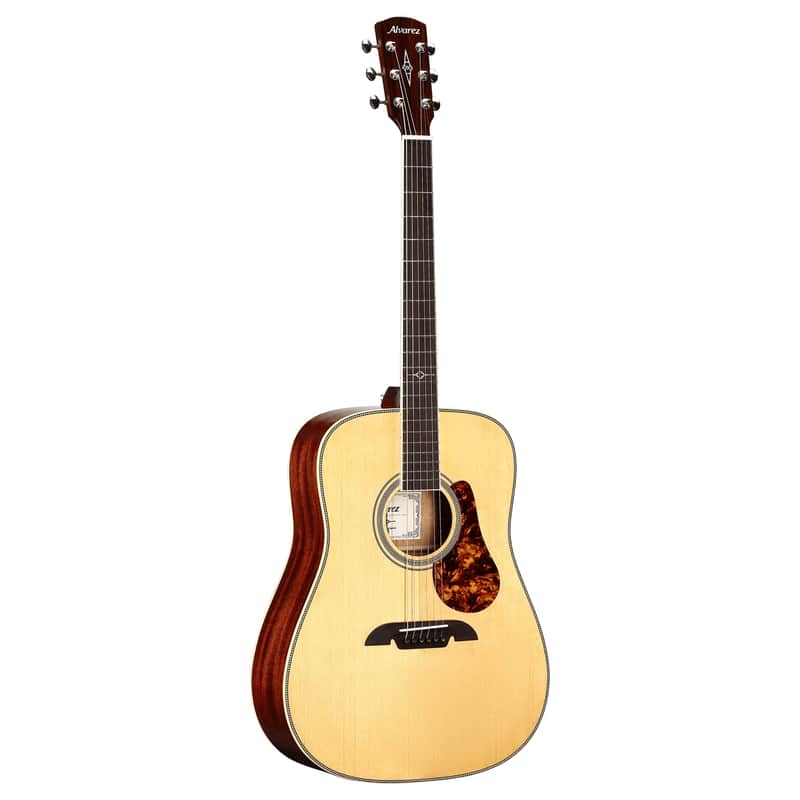 Alvarez MD60E Herringbone Masterworks Series Dreadnought Acoustic/Electric, Natural, w/Case image 1