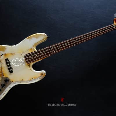 Fender Jazz Bass Vintage White Gold Edition Heavy Aged Relic by East Gloves Customs (RARE) image 13