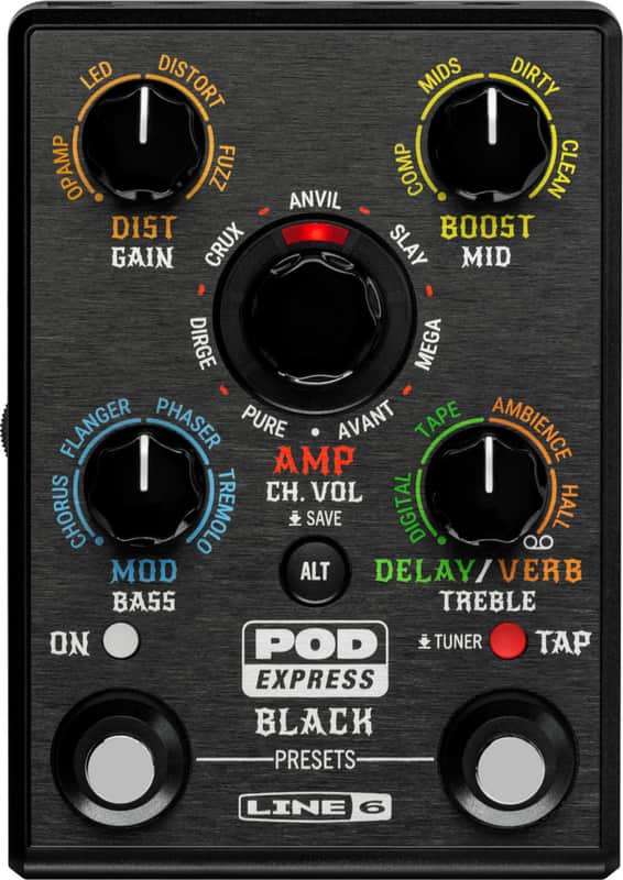 Line 6 POD Express Black Guitar Multi-Effects Pedal image 1