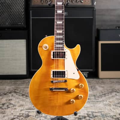 Gibson Les Paul Standard 50s Figured Top Electric Guitar - Honey Amber with Hardshell Case image 3