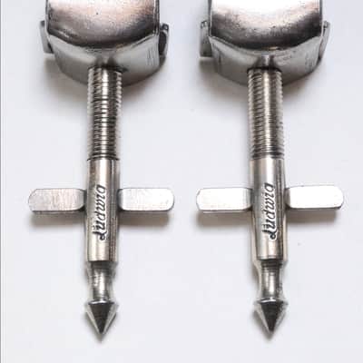 Ludwig Bass Drum Spurs, Logo Stamped, Nickel Finish, Logo, MINT! / 1920s-30s / INSPECTED & TESTED image 7