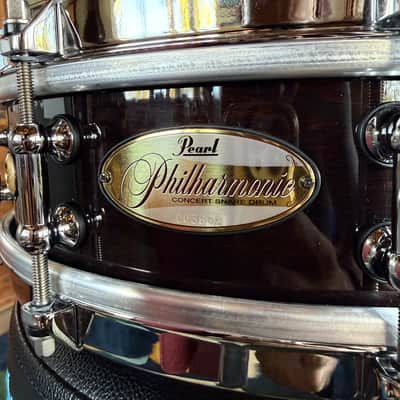 Pearl PHP-1440/101 8-Ply Maple 4x14" Philharmonic Concert Snare Drum 2018 - 2019 - Gloss Walnut image 4