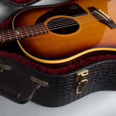 Epiphone FT-79 Texan Flat Top Acoustic Guitar (1959), ser. #A-2499, black tolex hard shell case. image 12
