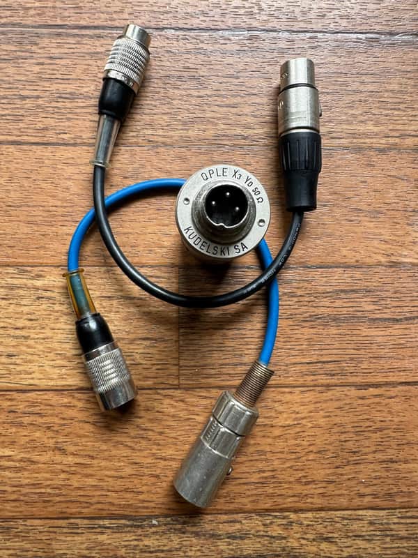 Nagra Kudelski SA QPLE X3 Y0 50Ω Ohm Inline Mic Preamplifier mic preamp for dynamic / ribbon mics T-power Phantom vintage Swiss with XLR Adapter Cables image 1