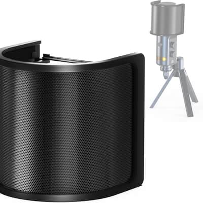 Microphone Pop Filter, Mic Pop Screen with Metal Mesh and Foam Filter, Handheld Mic Windscreen Cover Pop Shield, Noise Shield Microphone Accessories for Podcasts Recording Vlogging Streaming. image 3