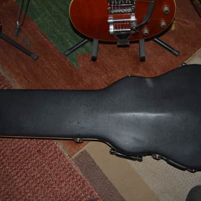 DeArmond M-65, in Red w/New Nickel Dunlop Straploks, a New Black pickguard, New Skull knobs & Nice SKB HSC image 15