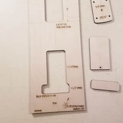 Guitarsbydesign Explorer Guitar Body Template For Strat Neck And Tremolo image 4