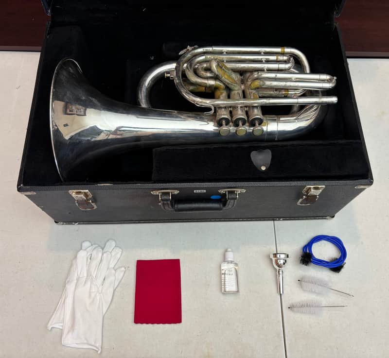 Blessing BM311S Silver-Plated Marching Baritone – Good Condition, Original Case image 1