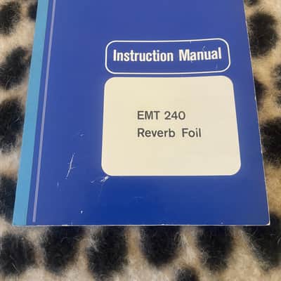 EMT 240 Reverb ORIGINAL Instruction Manual image 1