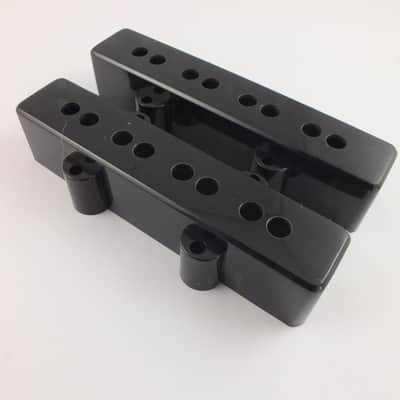 JAZZ BASS PICKUP COVERS Neck & Bridge in BLACK fits USA Fender J Bass