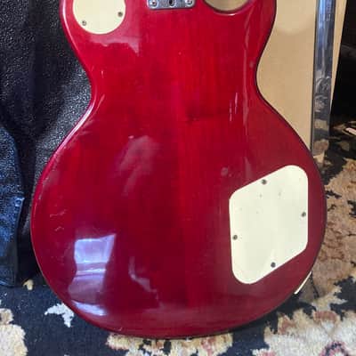 Cort CR-100 MIK Lefty Singlecut 1990s? - Cherry 🍒 Sunburst image 4