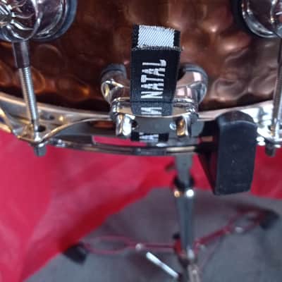 Natal Drums 14x6.5" Hand Hammered Steel Snare Drum - Old Bronze (Excellent Condition) image 11