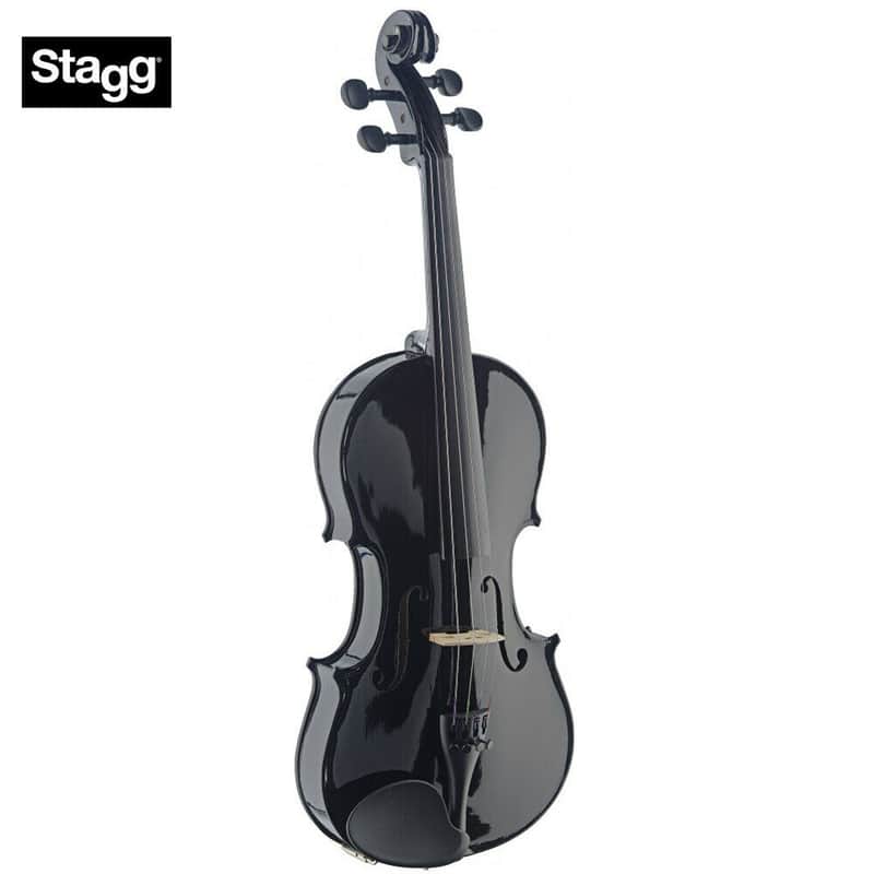Stagg VN4/4-TBK Solid Spruce Top Maple Neck Standard Shape 4/4 Size Violin w/Soft Case, Bow & Rosin image 1