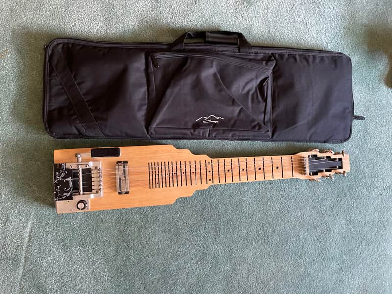 Jackson SlideKing LS Lap Steel with a 3 strings palm bending lever - Natural, no legs, felt fabric on the back side image 1
