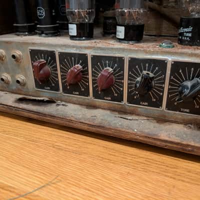 Vintage 1940s-1950s Guitar/Harp Tube Amp w/Field Coil Speaker image 3