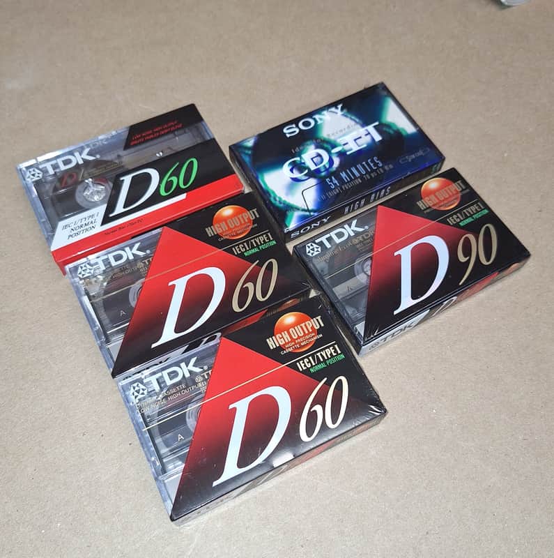 TDK Sony Cassette Tapes Mixed Lot Of 5 Sealed Lot 82-681 image 1