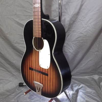 RARE "Domino"/Harmony Stella Parlor Guitar (1950s, 2-Tone Burst w/ Faux Flame) image 5