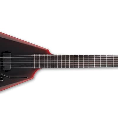 ESP LTD Arrow Black Metal Electric Guitar in Black Red Burst Satin image 2