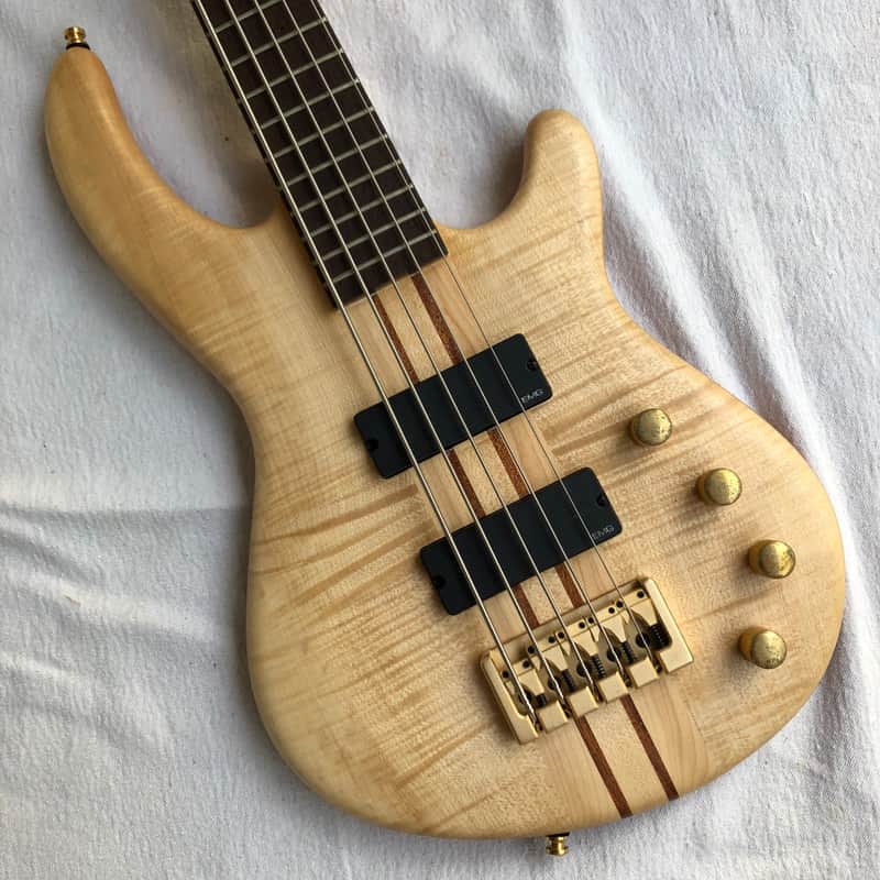 1999 Dean European Edge Select Improv 5 (Czech) Bass in Flame Natural Oil w/ OHSC image 1