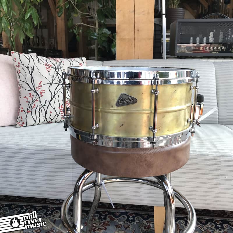 Oriollo 6.5 x14" Spun Brass "Flame Finished" Snare Drum * Very Good Condition* image 1