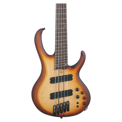 Ibanez BTB Bass Workshop 5-String Multi-Scale Electric Bass Guitar with Rosewood Fretboard (Natural Browned Burst Flat) image 3