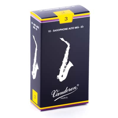 Vandoren SR213 Eb Alto Sax Traditional Reeds - Strength 3 (Box of 10)