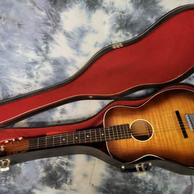 Vintage 1963 Regal by Harmony Stella 3/4 Size Parlor Guitar Faux Tiger Stripe Neck Reset Pro Setup New Strings Original Soft Shell Case image 15
