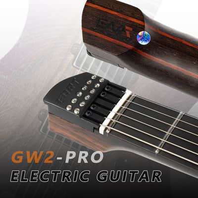 Eart GW2-Pro Headless Electric Guitar, Roasted Ash Body,24F Rounded Ends Jumbo Stainless Steel Bild 3