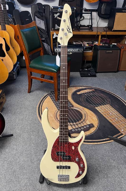 Peavey Milestone 4-String Electric Bass with Hardshell Case - Ivory image 1