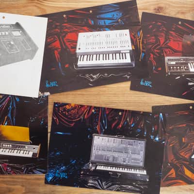 Lot: 6x A4 ARP adverts + 3x KORG Owner's manuals image 2