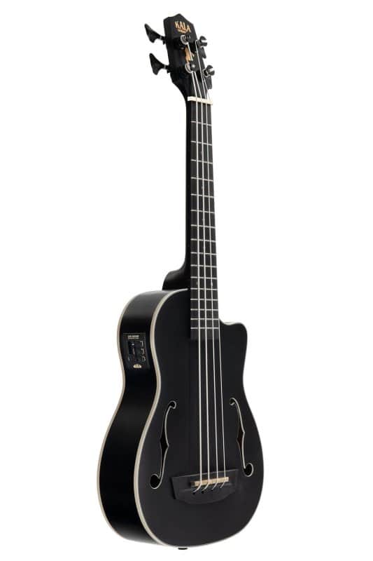 Kala UBASS-JYMN-BK-FS Black Journeyman Acoustic-Electric U-Bass With F-Holes Ukelele Bass Guitar image 1