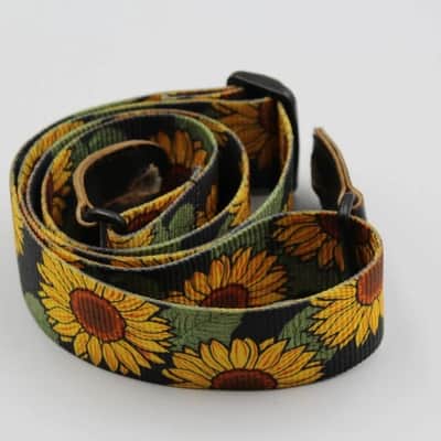 Levy's Vintage Guitar Strap Sun Flower ~Yellow~ Leather End Guitar Strap image 5