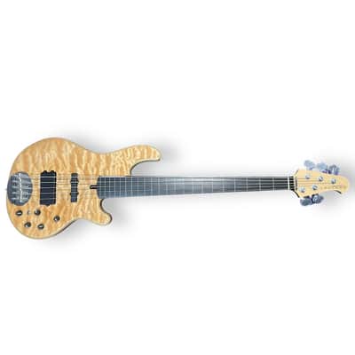 Skyline 55-02 Deluxe FRETLESS, Quilt w/ Lined Ebony *On order, ETA June 2026 image 2