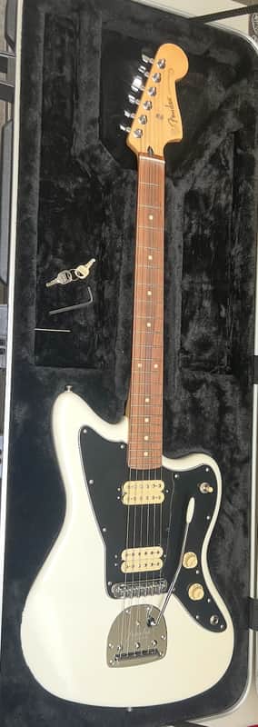 Fender Player Jazzmaster HH Solidbody Electric Guitar - Polar White with SKB Hardshell Case image 1