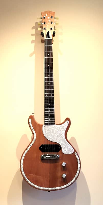 Custom Designed & Crafted Double Cutaway 1959 Les Paul Jr. Style-Matte White Howlite Stones Serial #069 2025 image 1