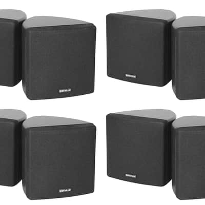 8 Rockville Cube 70v Black 3.5" Commercial Swivel Wall Mount Restaurant Speakers image 1