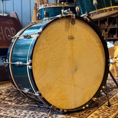 VINTAGE 1950's Slingerland JR Outfit in Blue Sparkle - 12x22, 8x12, 5.5x14 image 3