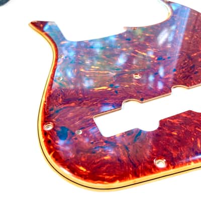 "Boots Aged" Vintage '70's Style Fender Jazz Bass Pickguard Celluloid Tortoise/White Custom Relic'd image 5