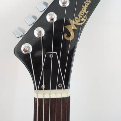 Vintage 1980s 1990s Memphis Teisco K Mart Brand Mini Black Metal Head Shredder Travel Kids Guitar Youth Junior 3/4 Travel Office Tour Bus Backstage Warm Up Guitar Loud Punchy Tone Fun! image 6