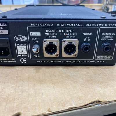 Avalon  U5 Instrument and DI Preamplifier Black Used image 8