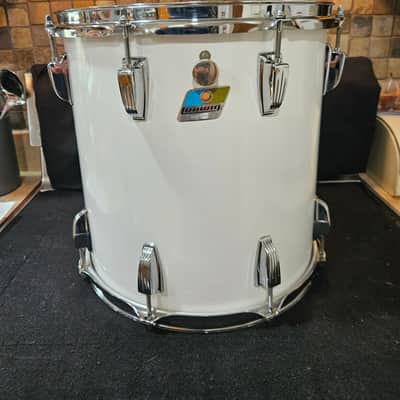 Vintage Ludwig 14x14 White Cortex Double-Headed Tom | Blue/Olive Badge | 6-Ply Shell | Late 70s Early 80s image 1