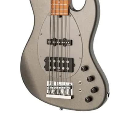 Sadowsky MetroExpress 21-Fret Vintage M/J Bass, Roasted Maple Fingerboard, 5-String - Solid Silver Metallic High Polish image 3