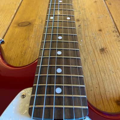 K-ON! Japan Original Brand Azusa Nakano Mustang Old Candy Apple Red w/ Matching Headstock image 5