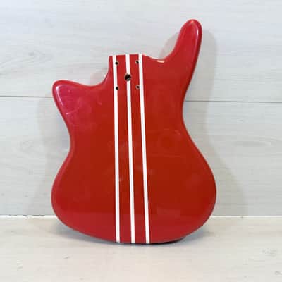 Uknown Kids-Size S-Style Electric Guitar Body – Red Racing Stripe Project Body image 2