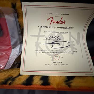 Fender To The Stars Limited Edition Tom Delonge "Padre" Stratocaster 2025 - Brown w/ Orange Competition Stripe image 4