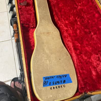 1954 Fender Champion Lap Steel 100% original pick up, electronics signed by “Gloria 5-4-54” & rare Tweed Case 1948 - 1955 - Mother of Pearl image 2