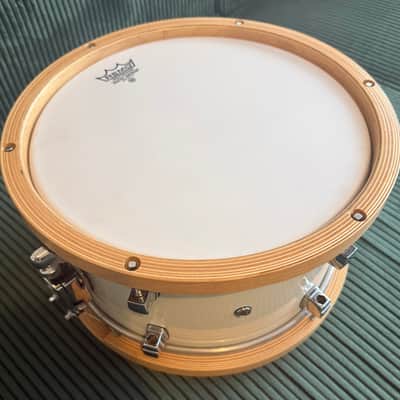 Yamaha WSD13AJ Akira Jimbo Signature 13x7" Beech Snare Drum with Wood Hoops 2000s - White image 4