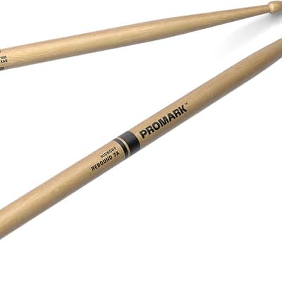 ProMark Rebound 7A Hickory Drumsticks, Acorn Wood Tip, One Pair image 1